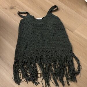 Cloud Chaser Olive Knit Tank Top